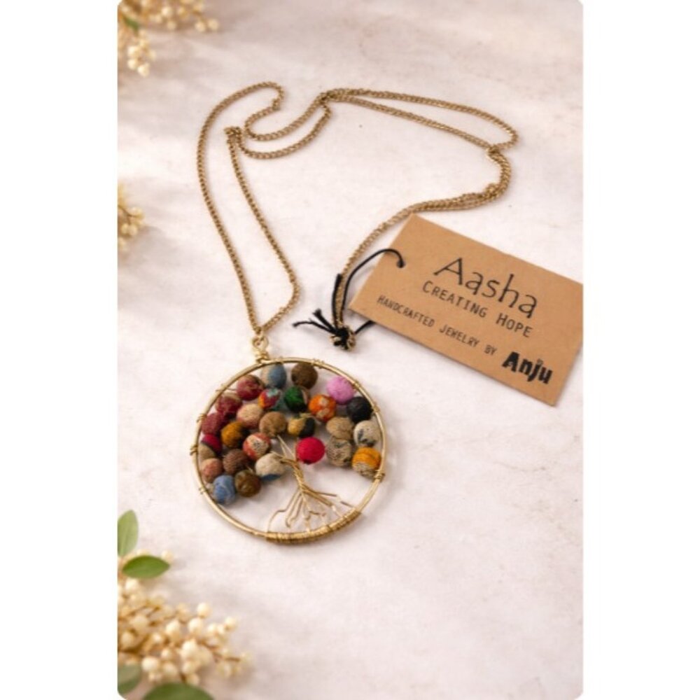 Handcrafted Artisan Tree of Life Necklace‎ Aasha by Anju